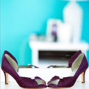 Plum low heel